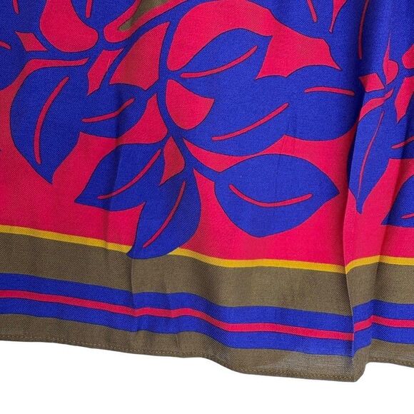 VTG Janet Maffei Pleated Midi Skirt Lightweight Bold Paisley Maximalist 14 - Picture 6 of 12